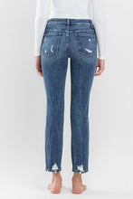 Load image into Gallery viewer, Mid Rise Distressed Crop Slim Straight Jeans
