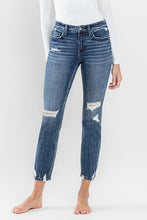 Load image into Gallery viewer, Mid Rise Distressed Crop Slim Straight Jeans
