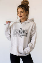 Load image into Gallery viewer, Coffee Addict Words Graphic Hoodie
