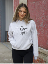 Load image into Gallery viewer, Coffee Addict Words Graphic Hoodie
