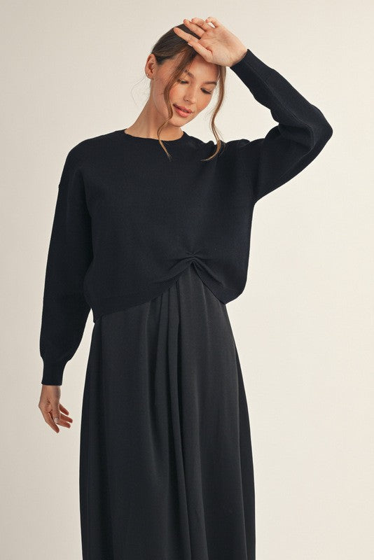 Knotted Sweater Top G14403-SWEATER
