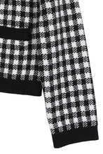 Load image into Gallery viewer, Black check knitted jacket
