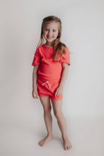 Load image into Gallery viewer, Hot Neon Pink Barbie Summer Waffle Toddler Top &amp; Bottom Set
