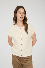 Load image into Gallery viewer, BUTTON DOWN SHORT SLEEVE KNIT CARDIGAN VEST
