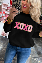 Load image into Gallery viewer, Black XOXO Glitter Sweater
