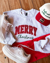 Load image into Gallery viewer, Merry Christmas Glitter Appliqué Sweatshirt
