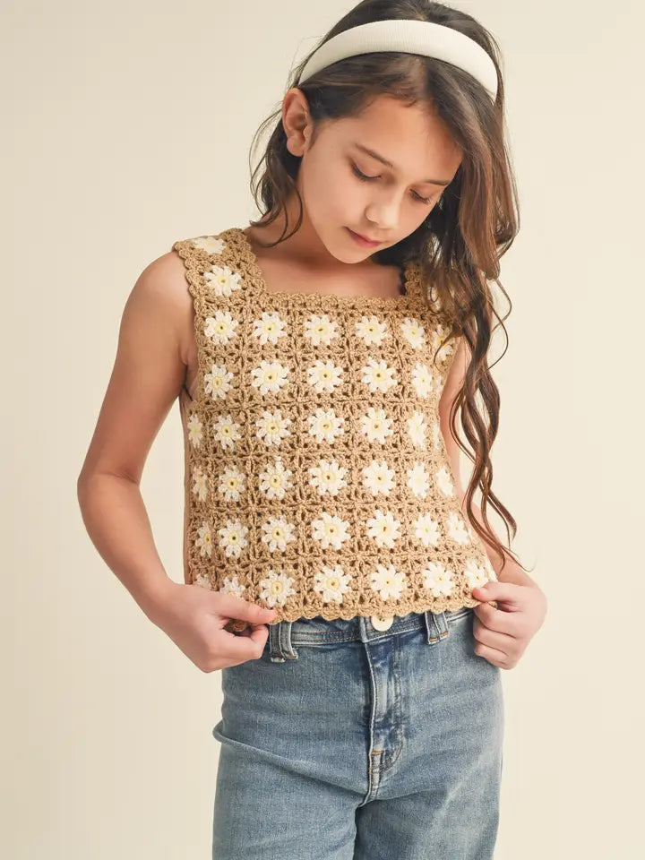 Girls Sleeveless Crochet Top