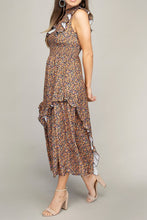 Load image into Gallery viewer, Tiered maxi dress with ruffle trim
