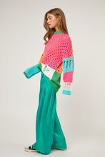 Load image into Gallery viewer, Color Block Distressed Detail Pullover Sweater
