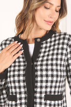 Load image into Gallery viewer, Black check knitted jacket
