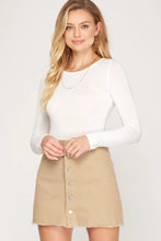 Load image into Gallery viewer, Button down twill skirt
