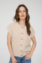 Load image into Gallery viewer, BUTTON DOWN SHORT SLEEVE KNIT CARDIGAN VEST

