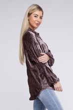 Load image into Gallery viewer, Tiered Shirring Velvet Shirt
