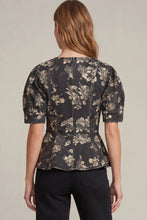 Load image into Gallery viewer, SHORT SLEEVE PEPLUM PRINTED TOP
