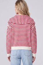 Load image into Gallery viewer, LONG SLEEVE STRIPED CARDIGAN WITH SCARF
