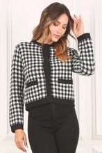 Load image into Gallery viewer, Black check knitted jacket
