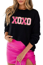 Load image into Gallery viewer, Black XOXO Glitter Sweater
