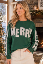 Load image into Gallery viewer, Merry Eyelet Lace Bow Sleeve Sweatshirt
