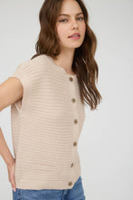 Load image into Gallery viewer, BUTTON DOWN SHORT SLEEVE KNIT CARDIGAN VEST
