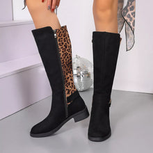 Load image into Gallery viewer, Women's round toe suede block heel ankle boots
