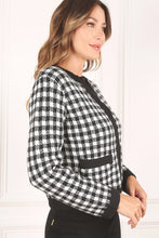 Load image into Gallery viewer, Black check knitted jacket
