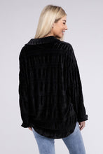 Load image into Gallery viewer, Tiered Shirring Velvet Shirt
