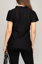 Load image into Gallery viewer, Embroidered eyelet blouse with ruffle

