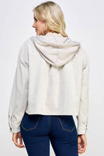Load image into Gallery viewer, Women Corduroy Oversized Shacket, Hooded Shirt Jacket
