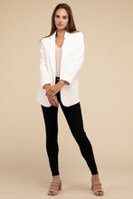Load image into Gallery viewer, Woven Long Sleeve Open Front Classic Blazer
