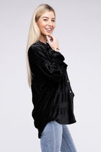 Load image into Gallery viewer, Tiered Shirring Velvet Shirt
