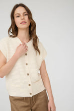 Load image into Gallery viewer, BUTTON DOWN SHORT SLEEVE KNIT CARDIGAN VEST
