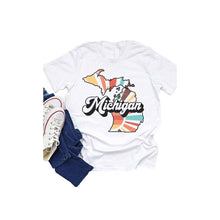 Load image into Gallery viewer, Michigan Retro State Kids Graphic Tee

