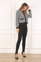 Load image into Gallery viewer, Black check knitted jacket
