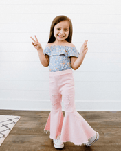 Load image into Gallery viewer, Barbie Denim Bell Bottoms - Distressed Pink
