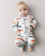 Load image into Gallery viewer, Christmas Bamboo Clothes Baby Zip Romper | Skateboard

