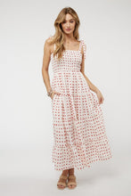 Load image into Gallery viewer, PRINTED SMOCKED RUFFLE MAXI DRESS
