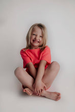 Load image into Gallery viewer, Hot Neon Pink Barbie Summer Waffle Toddler Top &amp; Bottom Set
