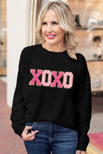 Load image into Gallery viewer, Black XOXO Glitter Sweater
