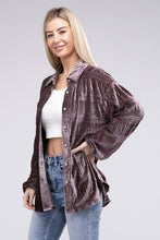 Load image into Gallery viewer, Tiered Shirring Velvet Shirt
