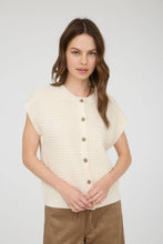 Load image into Gallery viewer, BUTTON DOWN SHORT SLEEVE KNIT CARDIGAN VEST
