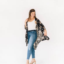 Load image into Gallery viewer, Black Floral Duster - Women - Believe Inspire Beauty 
