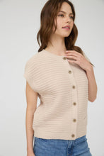 Load image into Gallery viewer, BUTTON DOWN SHORT SLEEVE KNIT CARDIGAN VEST
