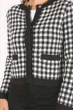 Load image into Gallery viewer, Black check knitted jacket
