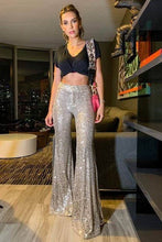 Load image into Gallery viewer, SEQUINS FLARED LEG PANTS
