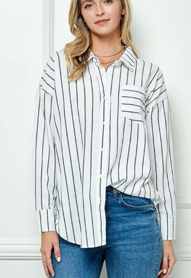 Oversize Strip Long sleeve Shirt