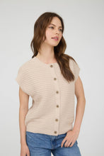 Load image into Gallery viewer, BUTTON DOWN SHORT SLEEVE KNIT CARDIGAN VEST
