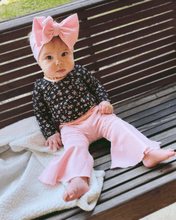 Load image into Gallery viewer, Barbie Denim Bell Bottoms - Distressed Pink
