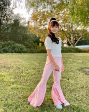 Load image into Gallery viewer, Barbie Denim Bell Bottoms - Distressed Pink
