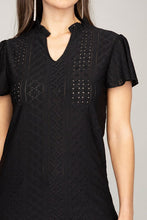 Load image into Gallery viewer, Embroidered eyelet blouse with ruffle
