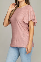Load image into Gallery viewer, Embroidered eyelet top with wing sleeve
